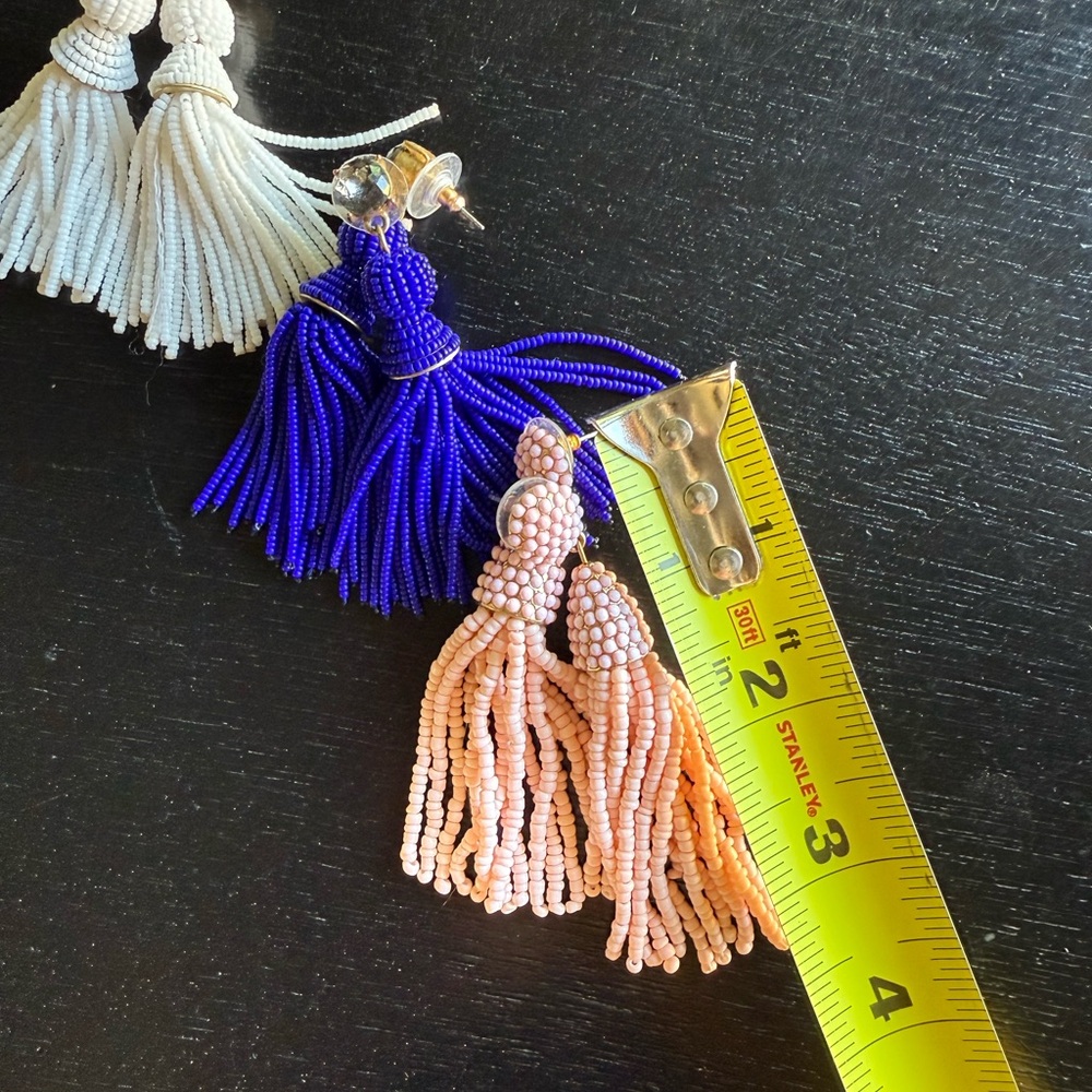 Colorful Beaded Tassel Earrings Set - Picture 2 of 3